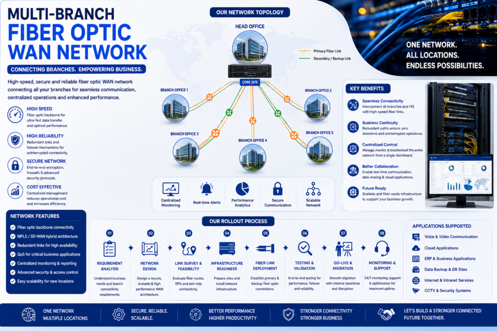 Multi-Branch Fiber Optic WAN Network